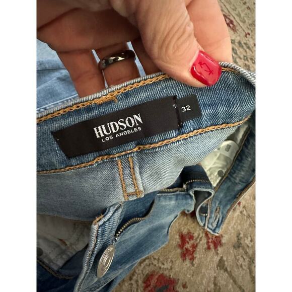 Hudson Los Angeles Women's Blue High Rise Barbara Bootcut Jeans Size 32 - Picture 6 of 8